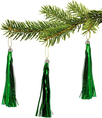 Produktbild von 10  Lamettini Grün Lametta Anhänger Weihnachtsanhänger