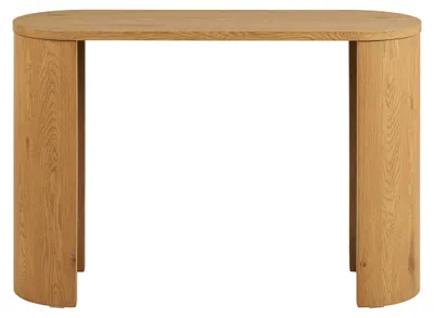 Produktbild von Konsole Bibione aus natürlichem MDF mit hellen Holzbeinen 114x38x75 cm