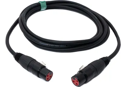 Produktbild von SYSTEM-S Audio Kabel 3 m XLR 3 polig Buchse zu Buchse Adapter in Schwarz