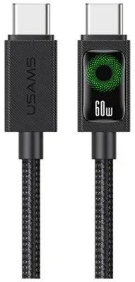 Obrázek produktu pro Kabel Usams U92, 60W, USB-C na USB-C, délka 1,2 metru, černý