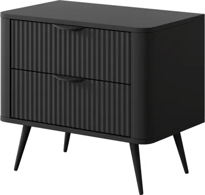 Immagine prodotto di Comodino: due cassetti, colore del mobile: nero,