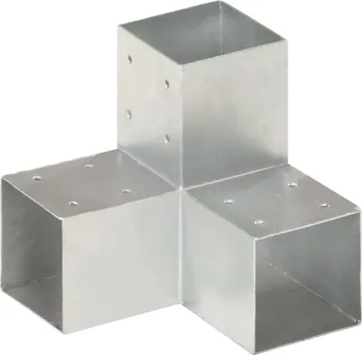 Produktbild von vidaXL Pfostenverbinder, 4 Stück Y-Form, Feuerverzinkt, 91x91mm, 192x192x195mm (B x T x H), Vorgebohrt, 1,5mm Stärke, für Außenbauten