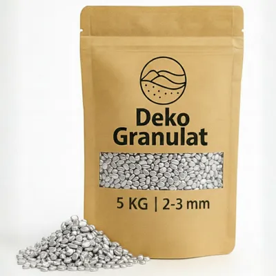 Produktbild von Deko-Granulat 5 KG silber Ø 2-3 mm Vasen Glas-Füllung Streudeko