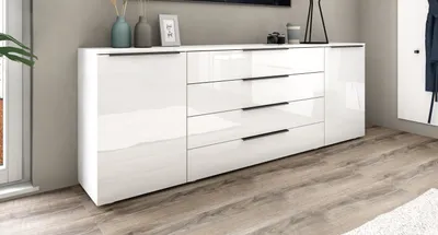 Produktbild von Kommode Sideboard "Tom" 200 cm, weiß-glänzend