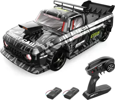 Obrázok produktu pre Diaľkovo ovládané driftové auto, mierka 1:12, pohon 4WD, dobíjateľné elektrické autíčko, rýchlosť 30 km/h, vysokorýchlostné pretekárske auto s LED svetlami, 2 batérie, darčeky pre chlapcov, dievčatá, deti, maskovaná čierna farba