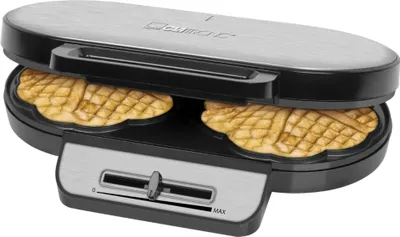 Produktbild von Clatronic WA 3745 schwarz-inox Doppel-Herzchenwaffelautomat