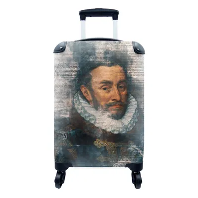 Produktbild von MuchoWow® Koffer Handgepäck Trolley Rollkoffer Kleine Reisekoffer mit 4 Rollen - Wilhelm von Oranien - Adriaen Thomasz - Zeitungsartikel - Cabin Size < 55x40x23 cm & 55x40x20 cm - Fotokoffer - Kabinenkoffer - Boardgepäck - Reise-Box - Reisekoffer - Reisegepäck - Koffer mit Bild - Trolley für Kinder