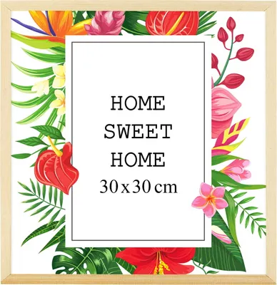 Obrázok produktu pre MG Design obrazový rám 30 x 30 cm - prírodná farba, z dreva, s akrylovým sklom - na vertikálne alebo horizontálne zavesenie, bez pozadia, na fotografie