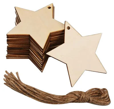 20 Holzsterne zum Aufhängen – rustikale Weihnachtsdeko, DIY