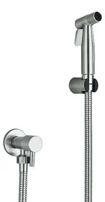 Image de Douchette bidet portable, acier inoxydable, fixation murale, nickel brossé