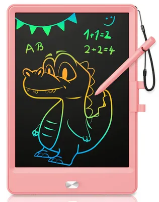 Productafbeelding van KOKODI LCD-schrijftablet voor kinderen, geschikt voor speelgoed vanaf 1 jaar, 8,5 inch, helder, kleurrijk tekentablet, magisch bord voor kinderen van 1, 2, 3, 4, 5 jaar, speelgoedcadeau, Valentijnsdag, verjaardagscadeau, geschikt voor meisjes en jongens, roze