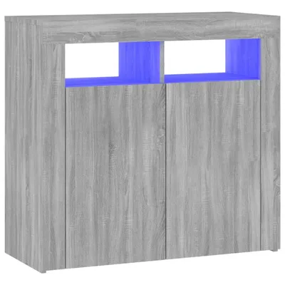 Obrázek produktu pro vidaXL Příborník s LED osvětlením Grey Sonoma 80x35x75 cm