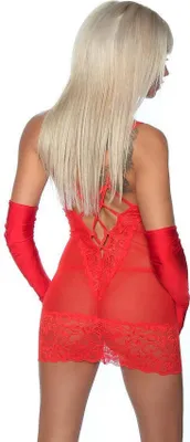 Produktbild von Negligé mit Spitze in rot - XS-M