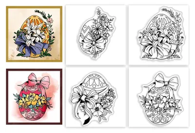 Produktbild von 4 Stück Klare Mini Ostereier Stempel für Fröhliche Ostern