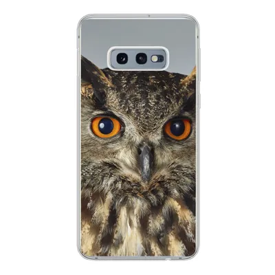 Produktbild von MuchoWow® Handyhülle Schutzhülle Hülle für Samsung Galaxy S10e Braune Eule mit hellblauem Hintergrund Silikon Softcase Handy Hülle - Handy