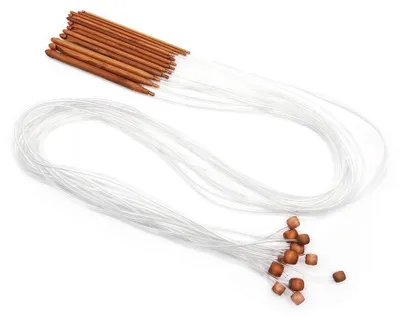 Bambus-Häkelhaken-Set, 12-teilig, 3,0–10,0 mm, braun