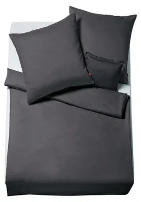 Produktbild von fleuresse Lech buntgewebte Flanell-Bettwäsche Anthrazit 200 x 220 cm