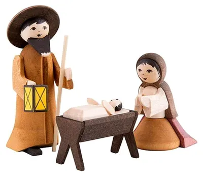Produktbild von Heilige Familie 3-teilig gebeizt - 7 cm