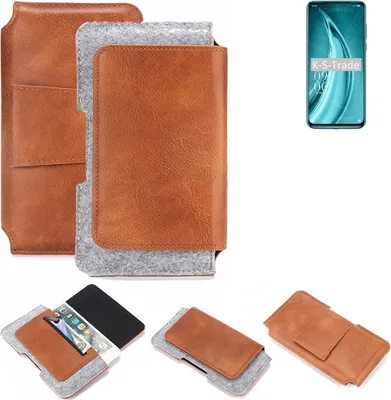 Produktbild von K-S-Trade Handyhülle Schutzhülle kompatibel mit Elephone PX Pro Gürteltasche Holster Gürtel Tasche Smartphone Tasche Handy Hülle Polyurethan+ Filz, braun
