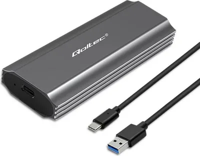 Zdjęcie produktu dla Qoltec 52271, Obudowa SSD, M.2, SATA, 10 Gbit/s, Połączenie USB, Szary