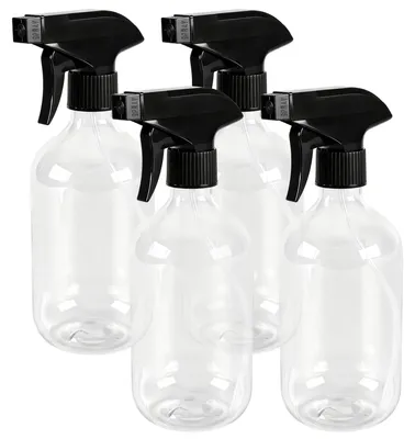 4er-Pack Sprühflaschen 500 ml durchsichtig für Haar, Pflanzen, Reinigung