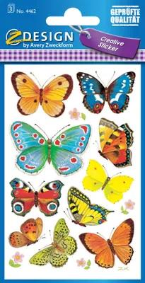A sheet of butterfly stickers.