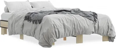 Obrázek produktu pro vidaXL Rám postele Sonoma dub 120x190 cm materiál na bázi dřeva a kovu