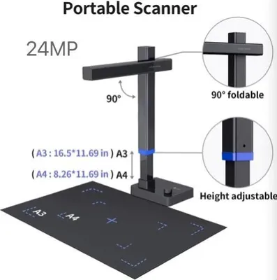 Produktbild von CZUR Shine Ultra Portable Book Scanner, patentovaná technológia Curve-Plate Handheld Document Scanner, 13 megapixelov, max. veľkosť A3 pre kanceláriu