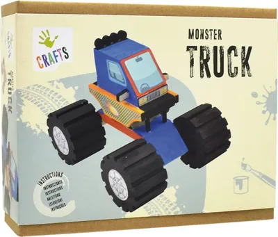 Produktbild von Monstertruck aus Holz zum selber bauen & anmalen für Kinder