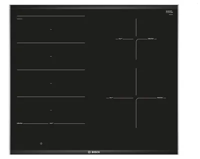 Productafbeelding van Bosch PXE675DC1E, Zwart, Inbouw, 60 cm, Inductiekookplaat met zones, Keramisch, 4 zones