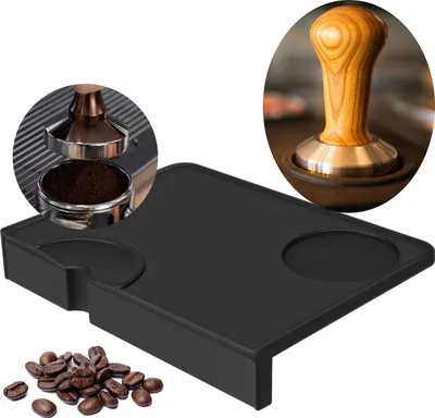 Produktbild von Tampermatte, Silikon Espresso Tamper mit Kantenschutz, Tamperablage, Kaffee Tamper Matte Stellplatz für Schützt Arbeitsplatte Kaffeeecke