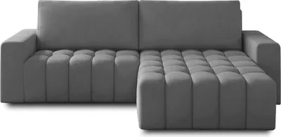 Produktbild von Bonett Ecksofa mit Schlaffunktion - Modernes Design - Ausrichtung: Vorstehend rechts, Farbe: Grau