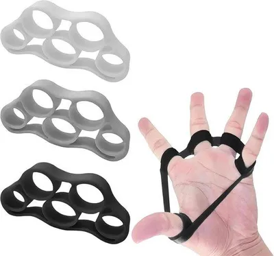 Produktbild von Famanu Set von 3 Fingertrainern für Handkraft und Entspannung - Grau/Schwarz