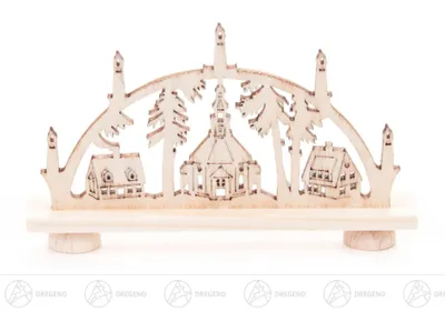 Produktbild von Schwibbogen Mini-Schwibbogen mit Seiffener Dorf Breite x Höhe x Tiefe 7,5 cmx4,5 cmx1 cm NEU