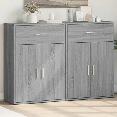 Immagine prodotto di vidaXL Credenze 2 pz. Grigio Sonoma 60x30x84 cm Materiale a base di legno