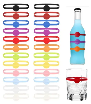 Productafbeelding van 24 Stuks Silikon Glasmarkeerders voor Drinkglazen