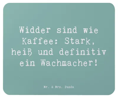 Produktbild von Mr. & Mrs. Panda Mauspad Spruch Widder Power - Meeresbrise - Geschenk, Lebendigkeit, Feuerzeichen, pc, computer, Tierkreiszeichen, Mut, Motivation, laptop mousepad
