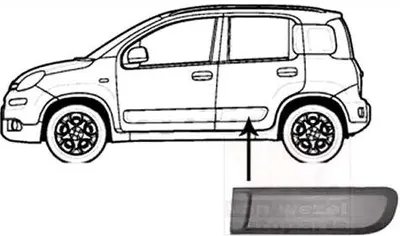 Produktbild von VAN WEZEL Zierleiste für die Tür Hinten Links Leiste für FIAT Panda Schrägheck (312, 319) 1607427