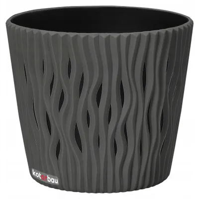 Image de Pot de fleur Kotarbau Gris 160x140mm avec insert décoratif
