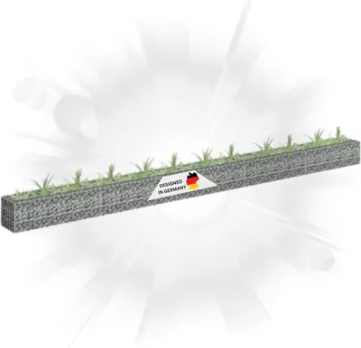 Produktbild von DELUKE® Gabionen Hochbeet ROON aus Stahl | 450x30x30cm | Steinkorb Gabionengitter Ziergabione Steingabione Drahtkorb befüllbar
