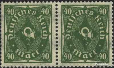 Produktbild von Briefmarken Deutsches Reich 1923 Mi 232W waagerechtes Paar, kleine 40 (aus Bogen) postfrisch Posthornzeichnung