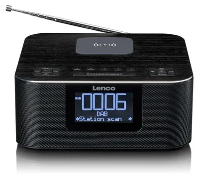 Produktbild von Lenco CR-650BK - DAB+/ FM Radiowecker mit Bluetooth"' und kabelloser Ladefunktion, Schwarz