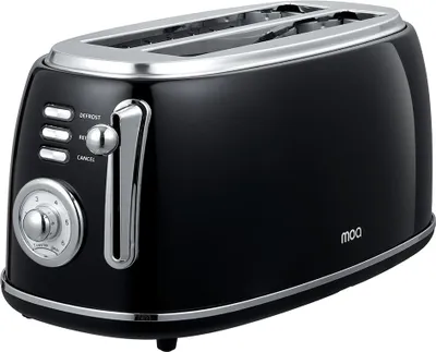 Produktbild von MOA Retro Toaster - Toaster für 4 Scheiben - Extra Breite Schlitze - 6 Bräunungsstufen - 1500W - Schwarz