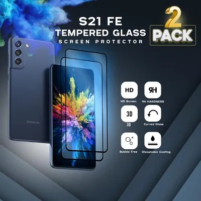 Obrázok produktu pre 2-balenie Samsung S21 FE Ochranné sklo na displej - Tvrdené sklo 9H - Super kvalita 3D