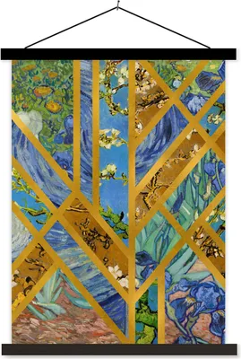 Produktbild von MuchoWow® Textilposter Vincent van Gogh - Kunst - Design 40x53 cm mit schwarzem Rahmen - Abbildung