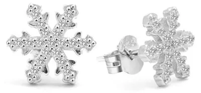 Image de Charmantes boucles d'oreilles en argent flocons de neige AGUP1596