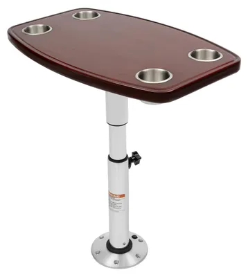 Imagen del producto de Mesa marinera Boottafel - Altura ajustable de 22-28 pulgadas - Tablero de roble - 4 portavasos