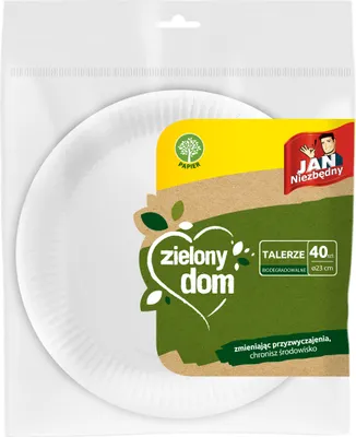 Produktbild von EINWEG Geschirr TELLER 40 tlg SET Speiseteller PARTYGESCHIRR Pappgeschirr Ø 23cm
