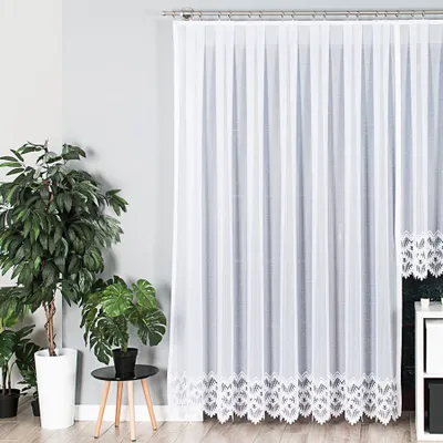 Produktbild von FELICJA - Fertiggardine aus Jacquard mit geradem Saum - 300x250 cm - weiß