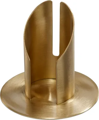 Produktbild von INNA-GLAS Kerzenhalter Messing Constance, für Kerzen ca. Ø4cm, matt gebürstet, Gold, 8cm, Ø9cm - Kerzenständer